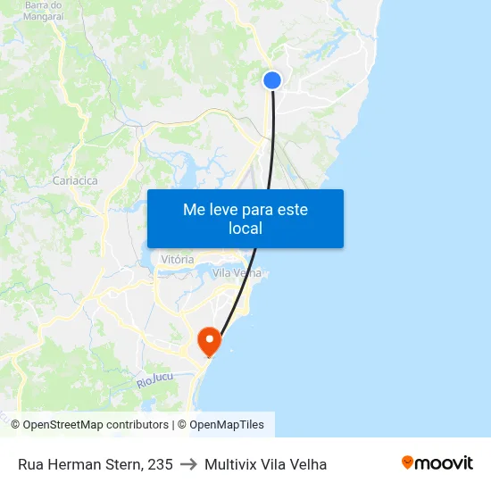 Rua Herman Stern, 235 to Multivix Vila Velha map