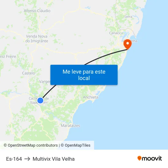 Es-164 to Multivix Vila Velha map