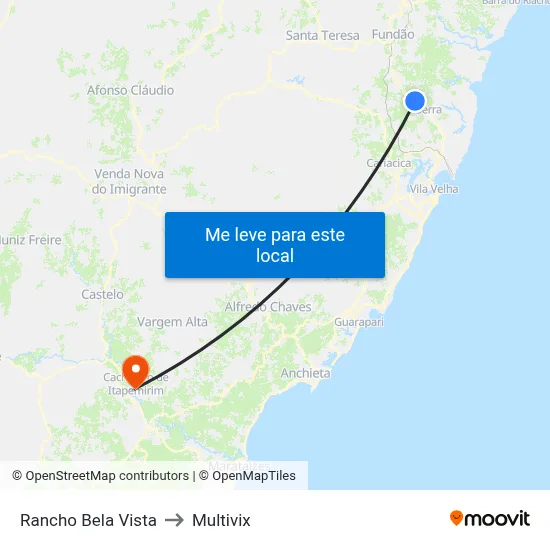 Rancho Bela Vista to Multivix map