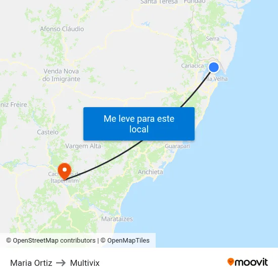 Maria Ortiz to Multivix map