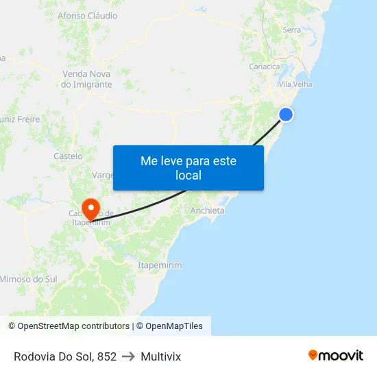 Rodovia Do Sol, 852 to Multivix map
