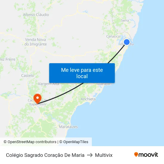 Colégio Sagrado Coração De Maria to Multivix map