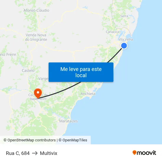 Rua C, 684 to Multivix map