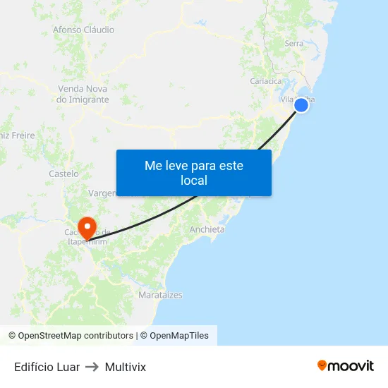 Edifício Luar to Multivix map