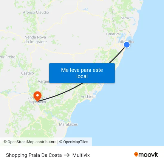 Shopping Praia Da Costa to Multivix map