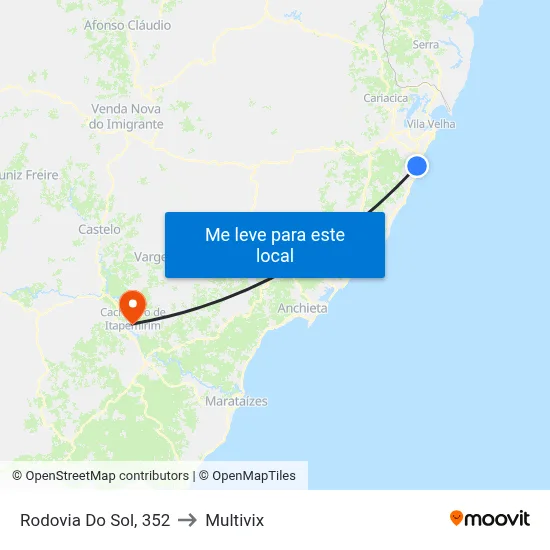 Rodovia Do Sol, 352 to Multivix map