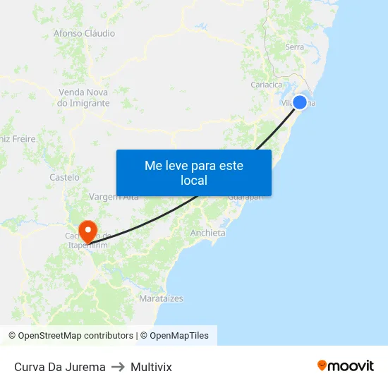 Curva Da Jurema to Multivix map