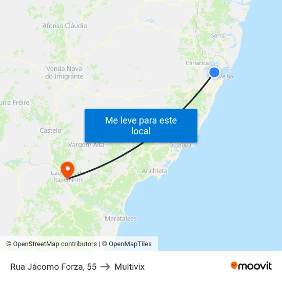 Rua Jácomo Forza, 55 to Multivix map