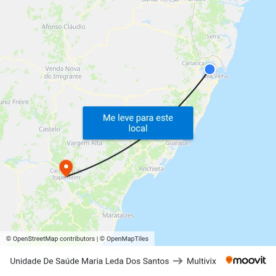 Unidade De Saúde Maria Leda Dos Santos to Multivix map