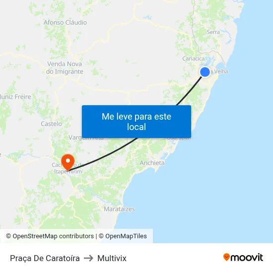 Praça De Caratoíra to Multivix map
