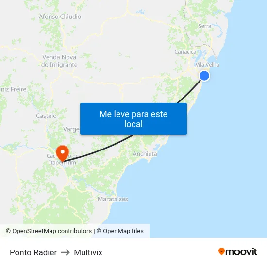 Ponto Radier to Multivix map