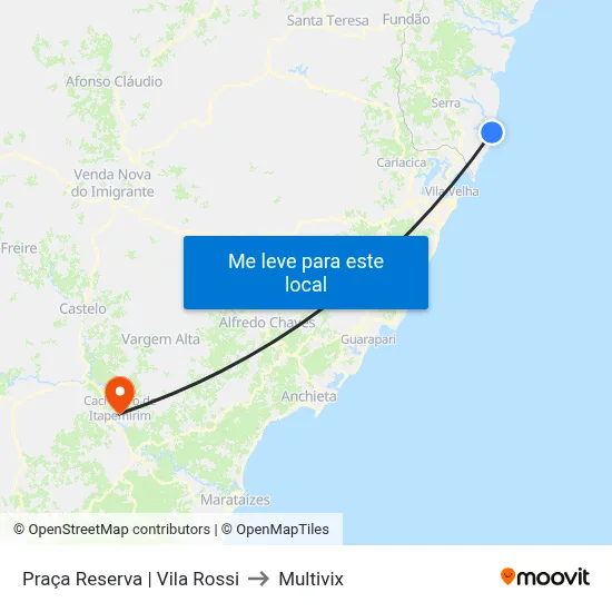 Praça Reserva | Vila Rossi to Multivix map