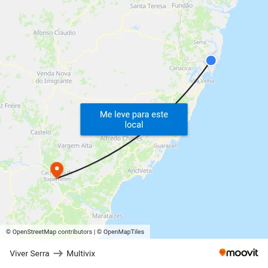 Viver Serra to Multivix map