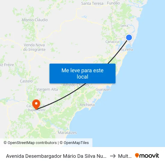 Avenida Desembargador Mário Da Silva Nunes, 97-279 to Multivix map