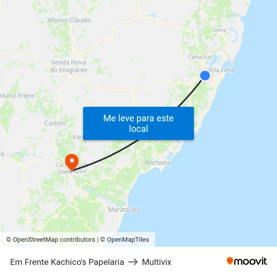Em Frente Kachico's Papelaria to Multivix map