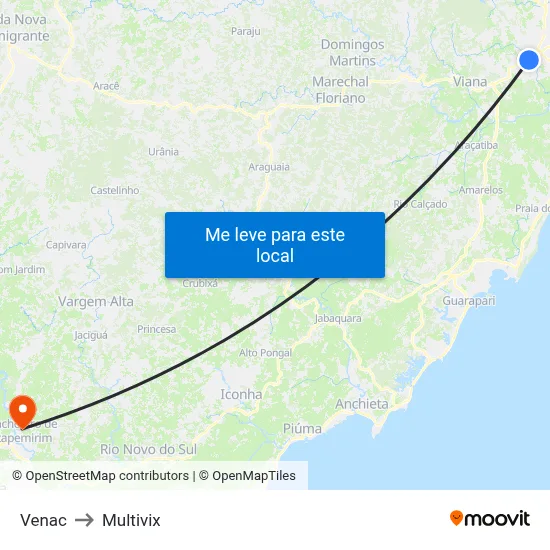 Venac to Multivix map