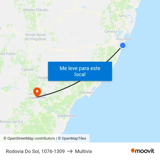 Rodovia Do Sol, 1076-1309 to Multivix map