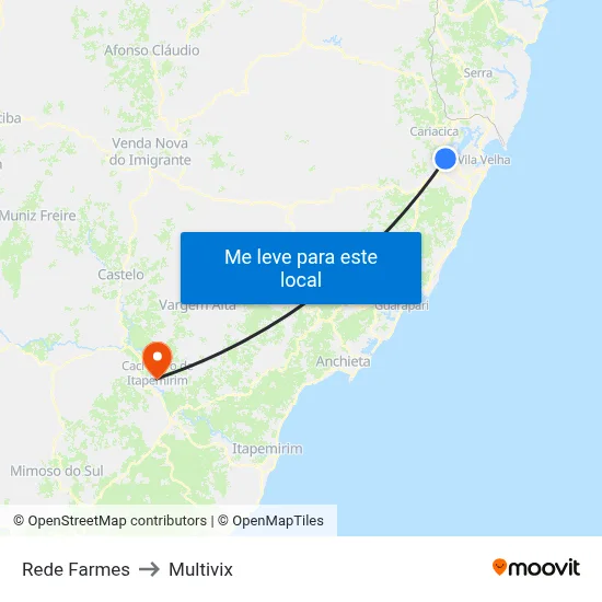 Rede Farmes to Multivix map