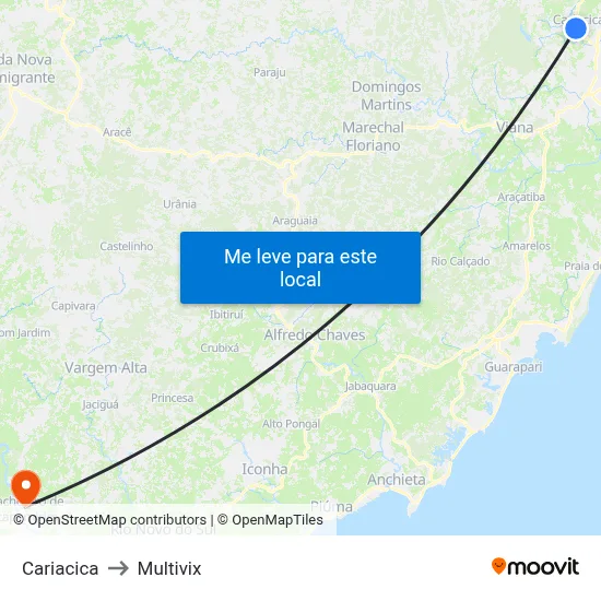 Cariacica to Multivix map