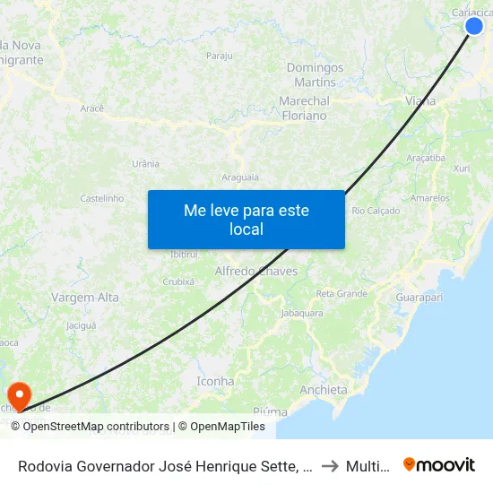 Rodovia Governador José Henrique Sette, 314 to Multivix map