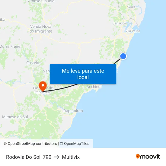 Rodovia Do Sol, 790 to Multivix map