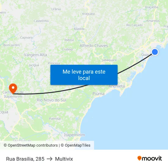 Rua Brasília, 285 to Multivix map