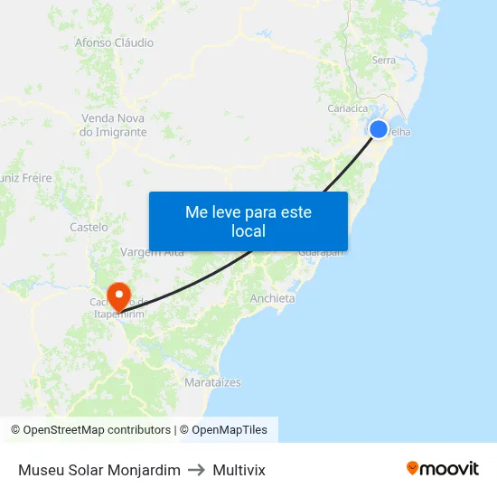 Museu Solar Monjardim to Multivix map