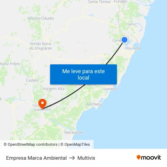 Empresa Marca Ambiental to Multivix map