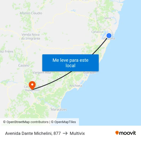 Avenida Dante Michelini, 877 to Multivix map