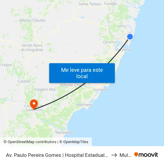 Av. Paulo Pereira Gomes | Hospital Estadual Jayme Santos Neves to Multivix map
