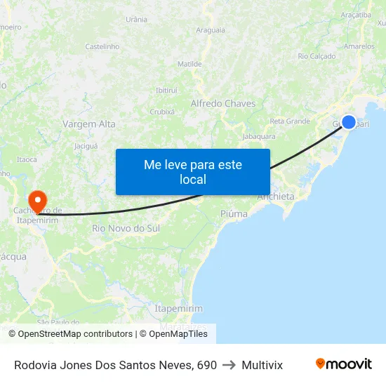Rodovia Jones Dos Santos Neves, 690 to Multivix map