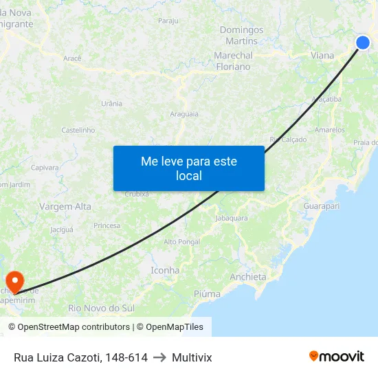 Rua Luiza Cazoti, 148-614 to Multivix map