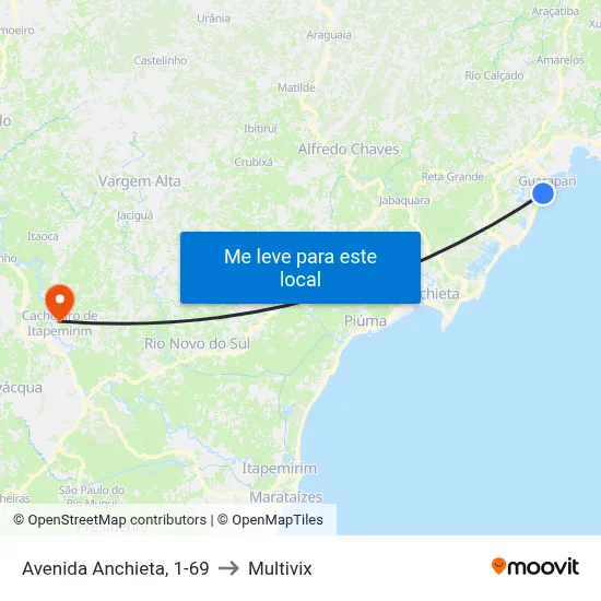 Avenida Anchieta, 1-69 to Multivix map