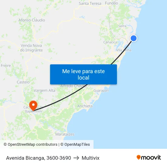 Avenida Bicanga, 3600-3690 to Multivix map