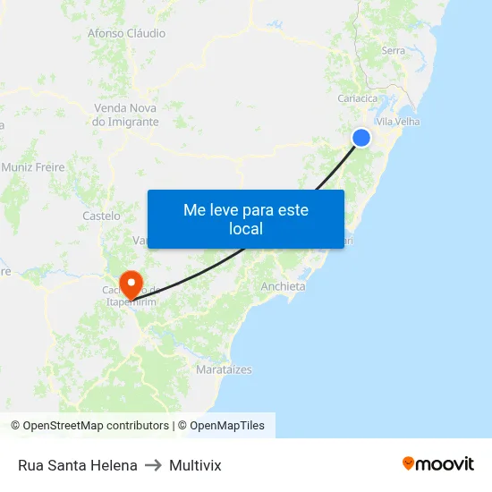 Rua Santa Helena to Multivix map