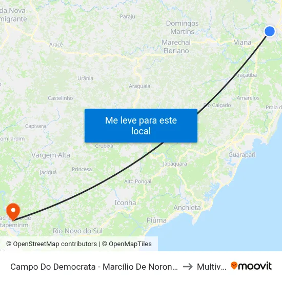 Campo Do Democrata - Marcílio De Noronha to Multivix map