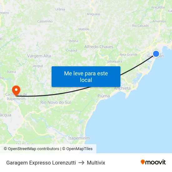 Garagem Expresso Lorenzutti to Multivix map