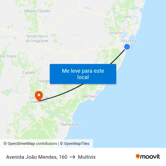 Avenida João Mendes, 160 to Multivix map