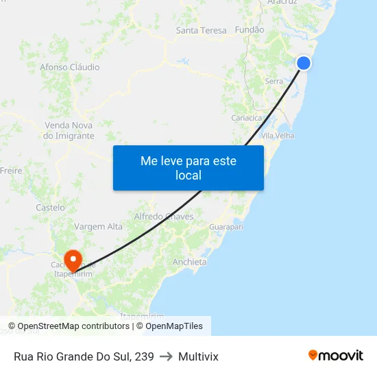 Rua Rio Grande Do Sul, 239 to Multivix map