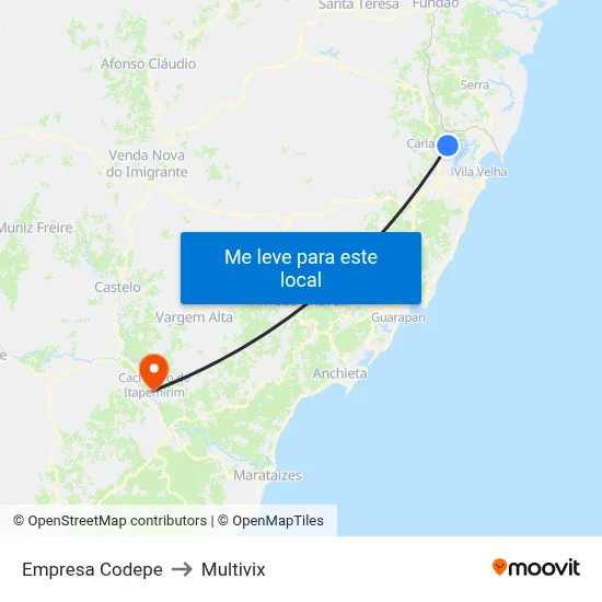 Empresa Codepe to Multivix map