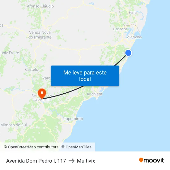 Avenida Dom Pedro I, 117 to Multivix map