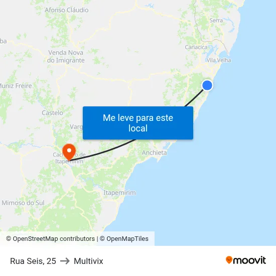 Rua Seis, 25 to Multivix map