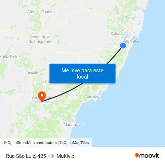 Rua São Luiz, 425 to Multivix map