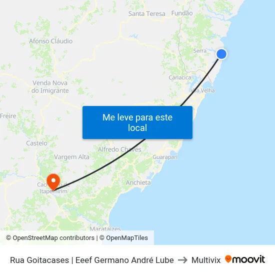 Rua Goitacases | Eeef Germano André Lube to Multivix map