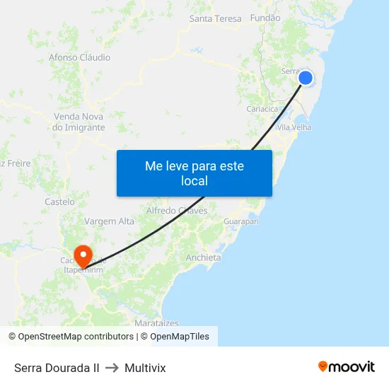 Serra Dourada II to Multivix map