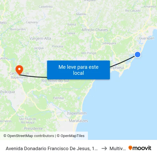 Avenida Donadario Francisco De Jesus, 121 to Multivix map