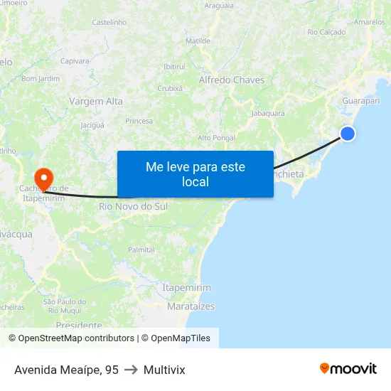 Avenida Meaípe, 95 to Multivix map