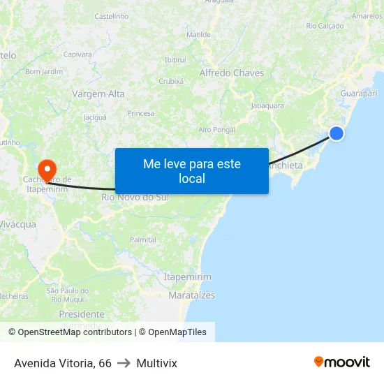 Avenida Vitoria, 66 to Multivix map