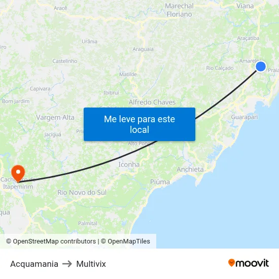 Acquamania to Multivix map