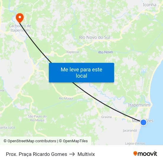 Prox. Praça Ricardo Gomes to Multivix map